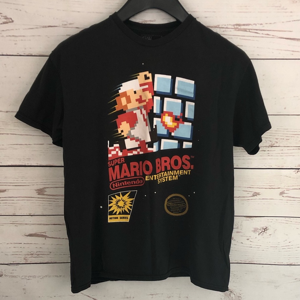 ❌🚫SOLD🚫❌NES Super Mario Game Cover t-shirt - Picture 1 of 4